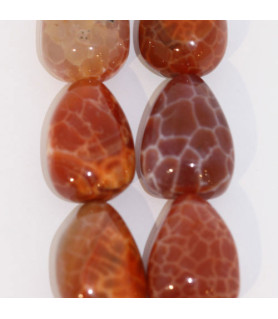 Carnelian (fire agate), strand drop/tumble 18 x 24mm  - 1