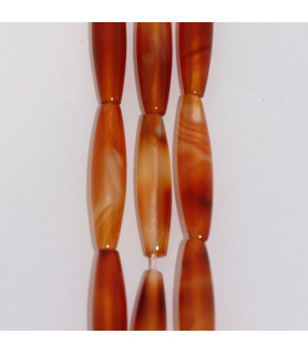 Carnelian, strand oval long 5 x 22mm  - 1