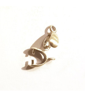 Clip/Steinhalter silber rhodiniert matt Steindesign - 1