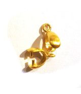 Clip/stone holder for pendant or earring silver gold-plated satin Steindesign - 1