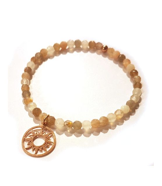 Moonstone bracelet with sun of life Steindesign - 1