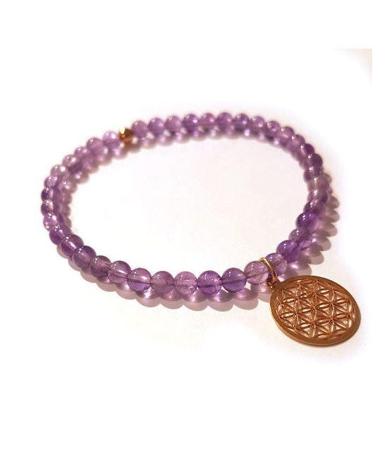 Amethyst bracelet with flower of life Steindesign - 2