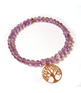 Amethyst-Armband mit Baum des Lebens Steindesign - 1