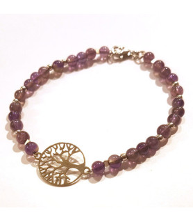 Amethyst-Armband mit Baum des Lebens Steindesign - 1