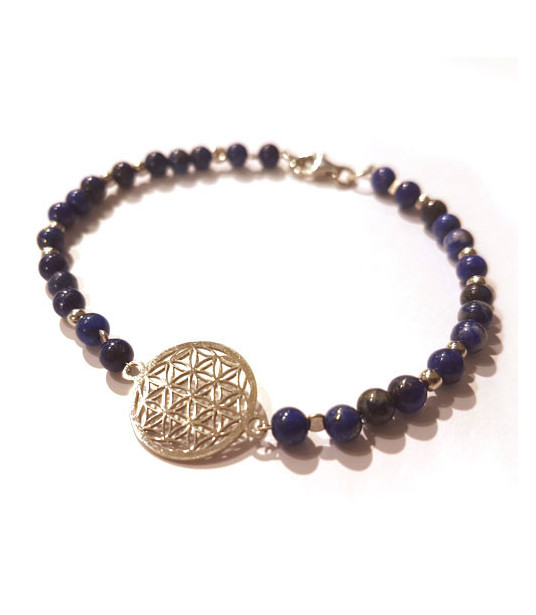 Lapis lazuli bracelet with flower of life Steindesign - 1