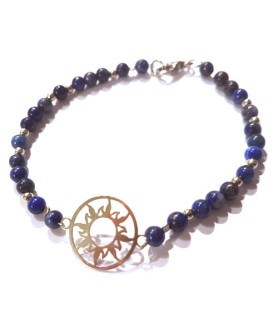 Lapis lazuli bracelet with sun of life Steindesign - 1