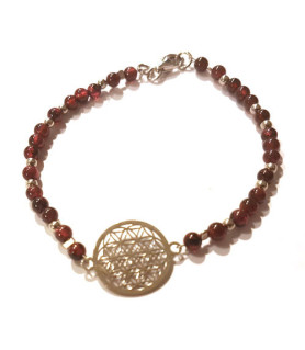 Garnet bracelet with flower of life Steindesign - 1