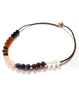 Leder-Collier Chakra Steindesign - 1