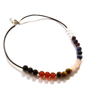 Leather Necklace Chakra Steindesign - 2