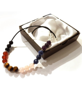 Leder-Collier Chakra Steindesign - 3