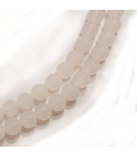 agate white, spherical strand faceted  - 1
