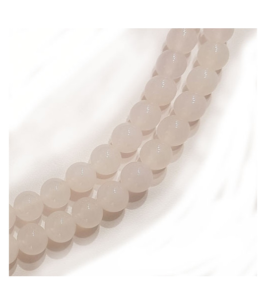 agate white, spherical strand faceted  - 1