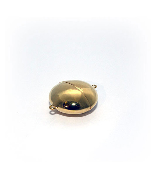Magnetic clasp Disco Silver gold-plated  - 1