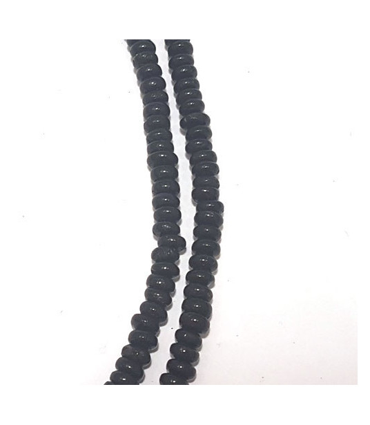 Turmalin schwarz, Button 6mm - 1 Turmalin schwarz, Button 6mm - 1