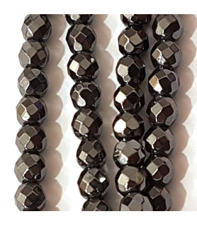 Hematite ball strand 3mm faceted  - 2