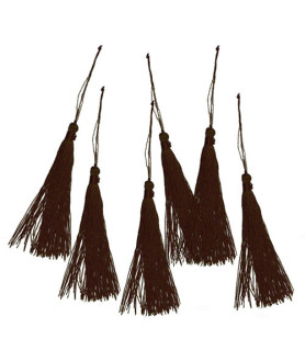 Quaste (Tassel) dunkelbraun, 9,5cm (2 Stück)  - 1