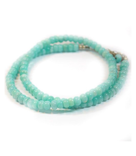 Amazonit-Kette, Button 6mm  - 1