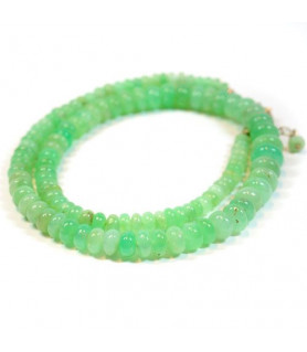 Chrysopras-Kette, Button 6-10mm  - 1