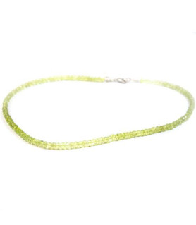 Peridot-Kette, Button facettiert 5mm  - 2