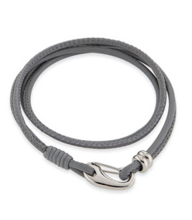 Leder Armband Kelly Hellgrau