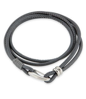 Leder Armband Kelly Grau