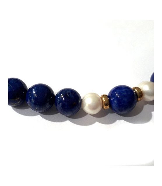 Collier Lapis Lazuli & Perle  - 2