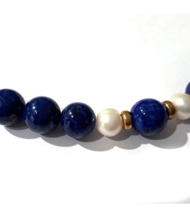 Collier Lapis Lazuli & Perle  - 2