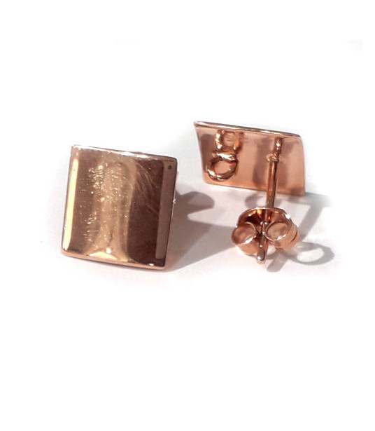 copy of Stud earrings patent square, silver gold-plated Steindesign - 1
