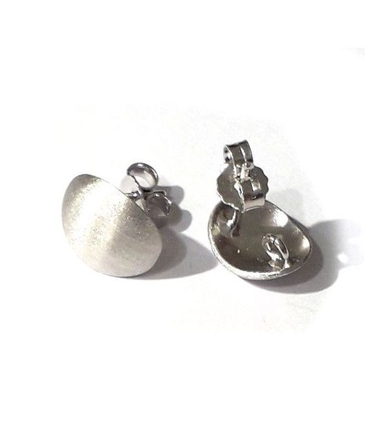 copy of Stud earrings patent round, silver rhodium plated Steindesign - 2
