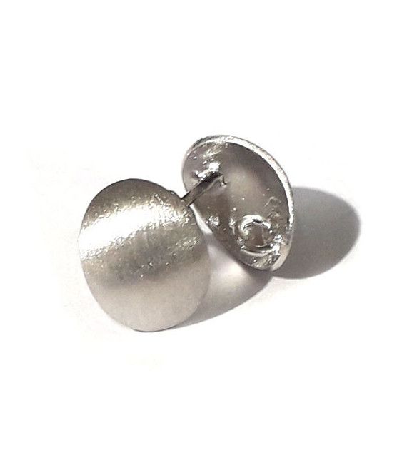 Ohrsteckerpatent oval, Silber rhodiniert matt Steindesign - 3
