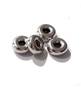 Hohlringe 4,5mm, 10 Stück, Silber rhodiniert  - 1