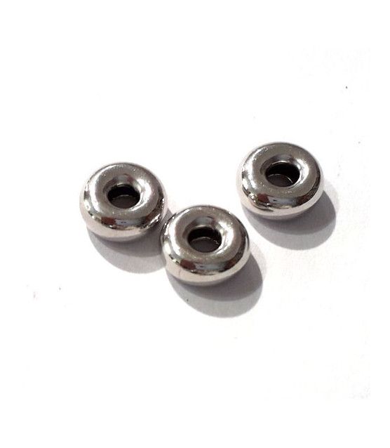 Hohlringe 7 mm, 3 Stück, Silber rhodiniert  - 2