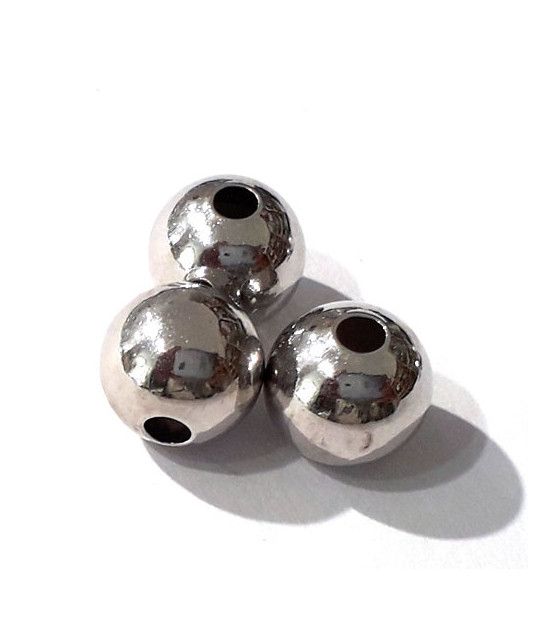 Kugeln 6 mm, 4 Stück, Silber rhodiniert  - 1