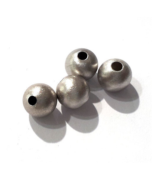 Kugeln 10 mm, 2 Stück, Silber rhodiniert matt  - 1