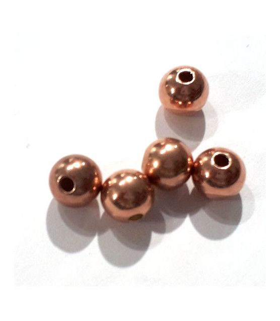 Kugeln 4 mm, 10 Stück, Silber rosé vergoldet  - 1
