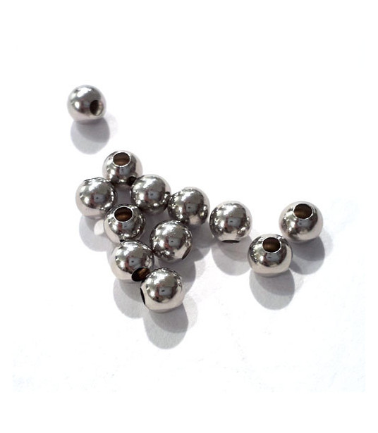 Quetschkugeln klein Silber rhodiniert, 20 Stück  - 2