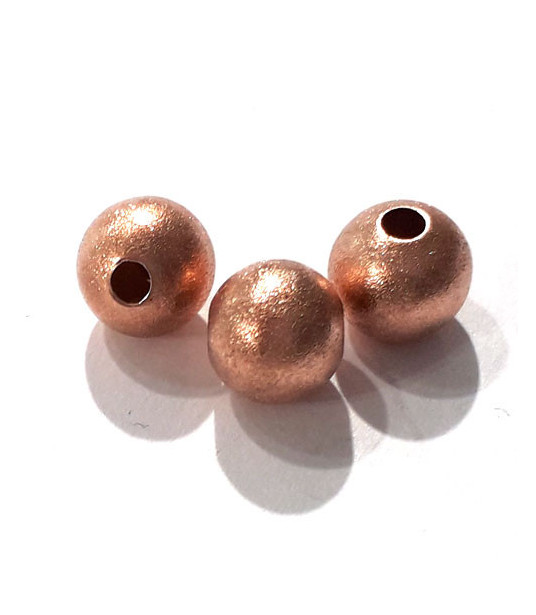 Kugeln 10 mm, 2 Stück, Silber rosé vergoldet matt  - 1