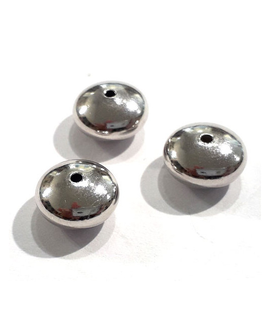 Linsen 9 mm, 2 Stück, Silber rhodiniert  - 1