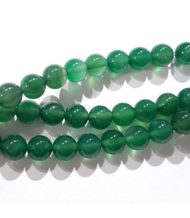 Agate green, strand round 8 mm  - 1