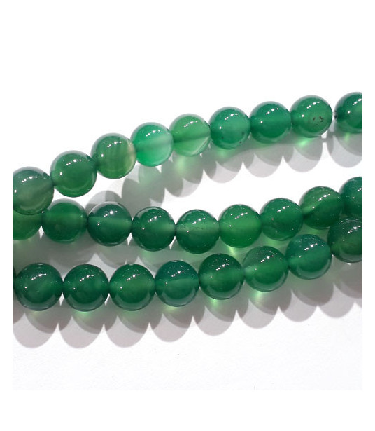 Agate green, strand round 8 mm  - 1