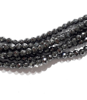 Hematite ball strand 2 mm faceted  - 3