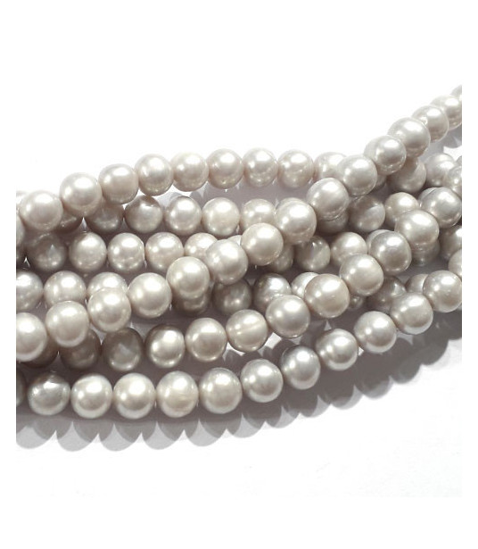 Pearl grey, strand round 8 mm  - 1