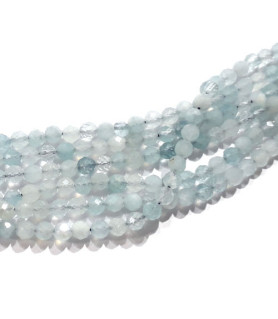 Aquamarin Strand round 4,5 mm faceted  - 1