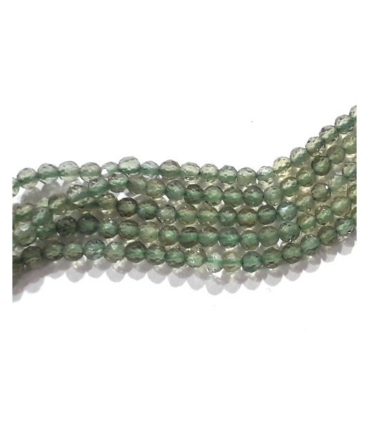 Apatit green, strand round 2,5 mm faceted  - 1