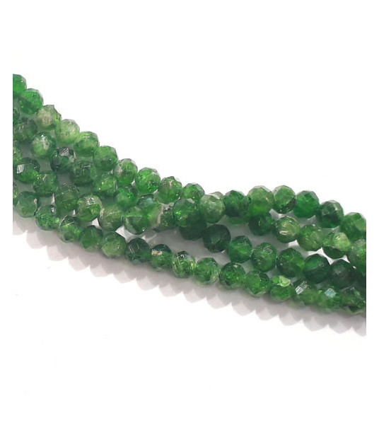 Chrome Diopside strand round 4 mm faceted  - 1