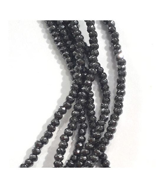 Hematite strand Button 3 mm faceted  - 1