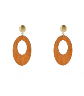 Ohrringe Holz Oval Maisgelb  - 1