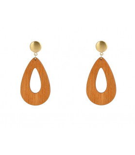 copy of Earrings Wood Round Yellow  - 1
