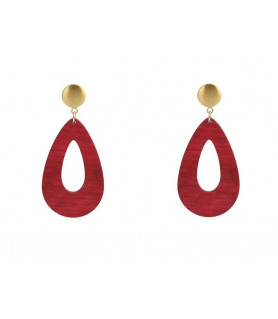 copy of Earrings Wood Round Red  - 1