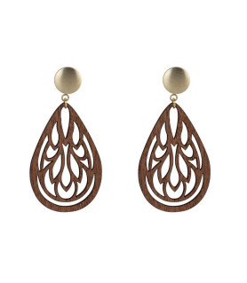 copy of Earrings Wood Ornamental  - 1